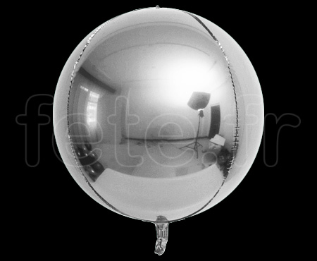 BALLON ALUMINIUM ROND ANNIVERSAIRE 45CM ARGENT