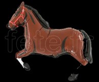 1 Ballon - Mylar - Forme - Licence - Ø 60/70cm CHEVAL