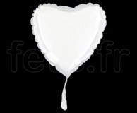 Ballon - Mylar - Coeur - Brillant - Uni - 20cm BLANC 