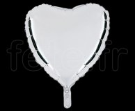 Ballon - Mylar - Coeur - Brillant - Uni - 45cm ARGENT 