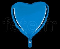 Ballon - Mylar - Coeur - Brillant - Uni - 45cm BLEU