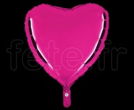 Ballon - Mylar - Coeur - Brillant - Uni - 45cm FUSHIA