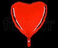 Ballon - Mylar - Coeur - Brillant - Uni - 45cm ROUGE