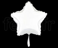 Ballon - Mylar - Etoile - Brillant - Uni - 20cm BLANC