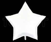 Ballon - Mylar - Etoile - Brillant - Uni - 90cm BLANC