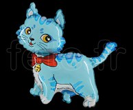 1 Ballon - Mylar - Forme - Licence - Ø 60/70cm CHAT-BLEU 