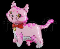 1 Ballon - Mylar - Forme - Licence - Ø 60/70cm CHAT-ROSE