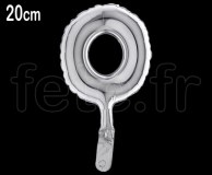 Ballon - Aluminium - Argent - Chiffre - H 20cm 0