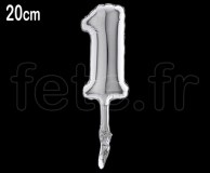 Ballon - Aluminium - Argent - Chiffre - H 20cm 1