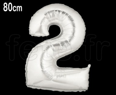 Ballon - Mylar - Argent- Chiffre - 80cm