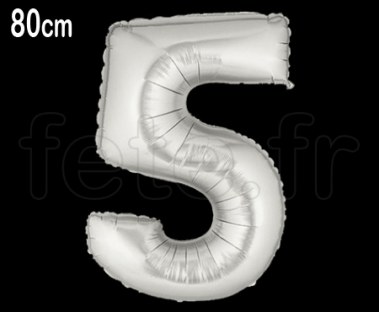 Ballon - Mylar - Argent- Chiffre - 80cm