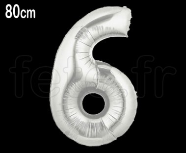 Ballon - Mylar - Argent- Chiffre - 80cm