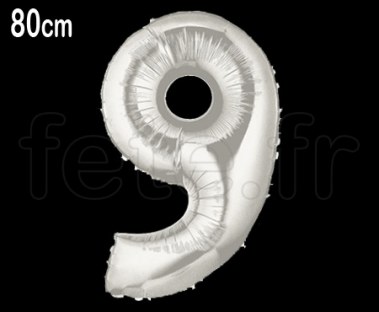 Ballon - Mylar - Argent- Chiffre - 80cm