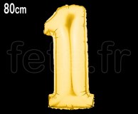 Ballon - Mylar - Or- Chiffre - H 80cm 1 