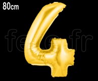 Ballon - Mylar - Or- Chiffre - H 80cm 4 