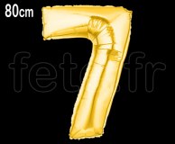 Ballon - Mylar - Or- Chiffre - H 80cm 7