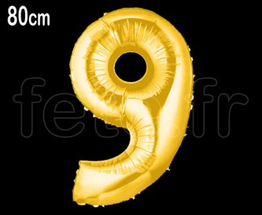 Ballon - Mylar - Or- Chiffre - 80cm 