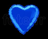 Ballon - Mylar - Coeur - Brillant - Uni - Ø 75cm BLEU 