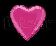 Ballon - Mylar - Coeur - Brillant - Uni - Ø 75cm FUSHIA 