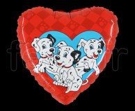 1 Ballon - Mylar - Rond - Licence - Ø 45cm DALMATIENS