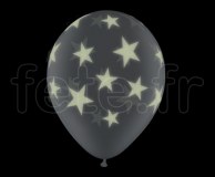 25 BALLONS - Latex - Déco - Cristal UV - 30cm ETOILES-PHOSPHORESCENT 