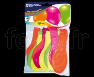 12 Ballons - Latex - Fantaisie - Ø30cm FLUO ASSORTIS 