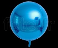 Ballon - Mylar - Sphérique - Miroir - Uni - Ø 40cm BLEU 