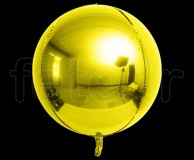 Ballon - Mylar - Sphérique - Miroir - Uni - Ø 40cm JAUNE 
