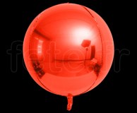 Ballon - Mylar - Sphérique - Miroir - Uni - Ø 40cm ROUGE 