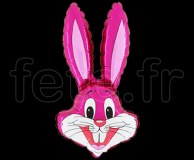 1 Ballon - Mylar - Forme - Licence - Ø 60/70cm LAPIN-ROSE