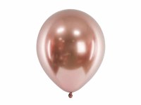 50 BALLONS - Latex - Unis - CHROME ULTRA - Ø30cm ROSE_GOLD 