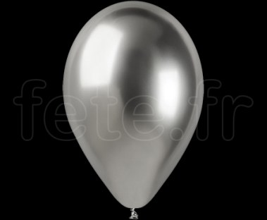 50 BALLONS - Latex - Unis - CHROME - Ø30cm 