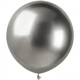 1 Ballon - Latex - Unis - NACRE - Ø60cm ARGENT