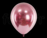 50 BALLONS - Latex - Unis - CHROME ULTRA - Ø30cm ROSE 