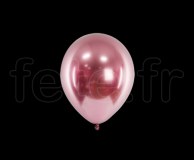 100 BALLONS - Latex - Unis - CHROME - Ø10cm ROSE 