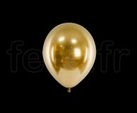 100 BALLONS - Latex - Unis - CHROME - Ø10cm OR 