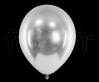 50 BALLONS - Latex - Unis - CHROME ULTRA - Ø30cm ARGENT 