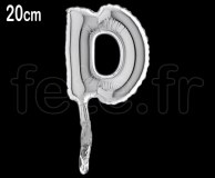 Ballon - Lettre - Aluminium - Argent - H20cm D 