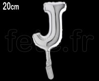 Ballon - Lettre - Aluminium - Argent - H20cm J