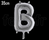 Ballon - Lettre - Métal - Argent - H35cm B