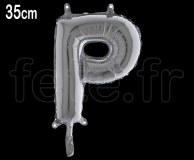 Ballon - Lettre - Métal - Argent - H35cm P