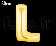 Ballon - Mylar_Or - Lettre - H 80cm L