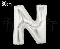 Ballon - Mylar_Argent - Lettre - H 80cm N