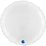 Ballon  - Plastique- Rond - Brillant - Uni - 45cm BLANC 