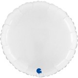 Ballon - Polymère - Rond - Brillant - Uni - 45cm BLANC 