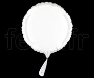 Ballon - Mylar - Rond - Brillant - Uni - 20cm BLANC