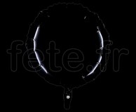 Ballon - Mylar - Rond - Brillant - Uni - 45cm NOIR