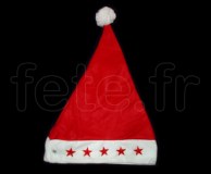 BONNET NOEL - FEUTRINE - 5 LED - Piles Fournies - ADULTE 