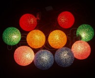 BOULES LUMINEUSES - Guirlande de 10 Boules de 10cm MULTICOLORE 