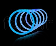 100 Bracelets - Fluo - Unicolore - Tige - 20cm X 5mm - BLEU 